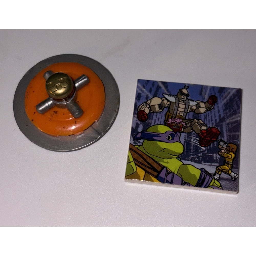 Mega Bloks TMNT Collector's Series Donatello Comic Tileβ & Stand Base Parts Lot